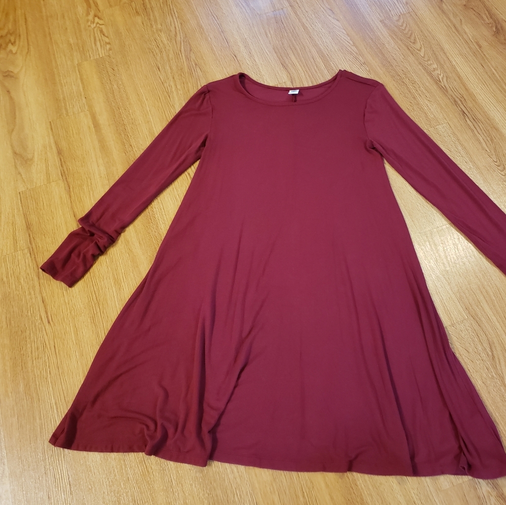 Old Navy Longsleeve Swing Dress, Burgundy